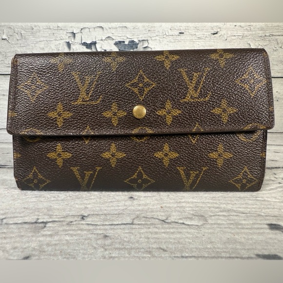 Louis Vuitton Portefeuille Sarah Long Bifold Wallet Monogram Leather Canvas - Picture 1 of 16